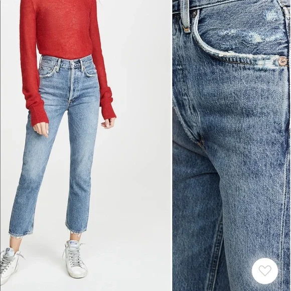 AGOLDE - Riley High Rise Straight Crop Jeans - Picture 2 of 3